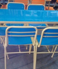 CONJUNTO MESA RECTANGULAR CON SILLAS LINEA ANTIGOLPES