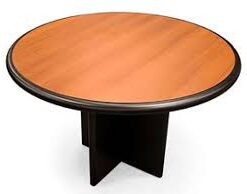 MESA REDONDA CON BORDES LAQUEADOS